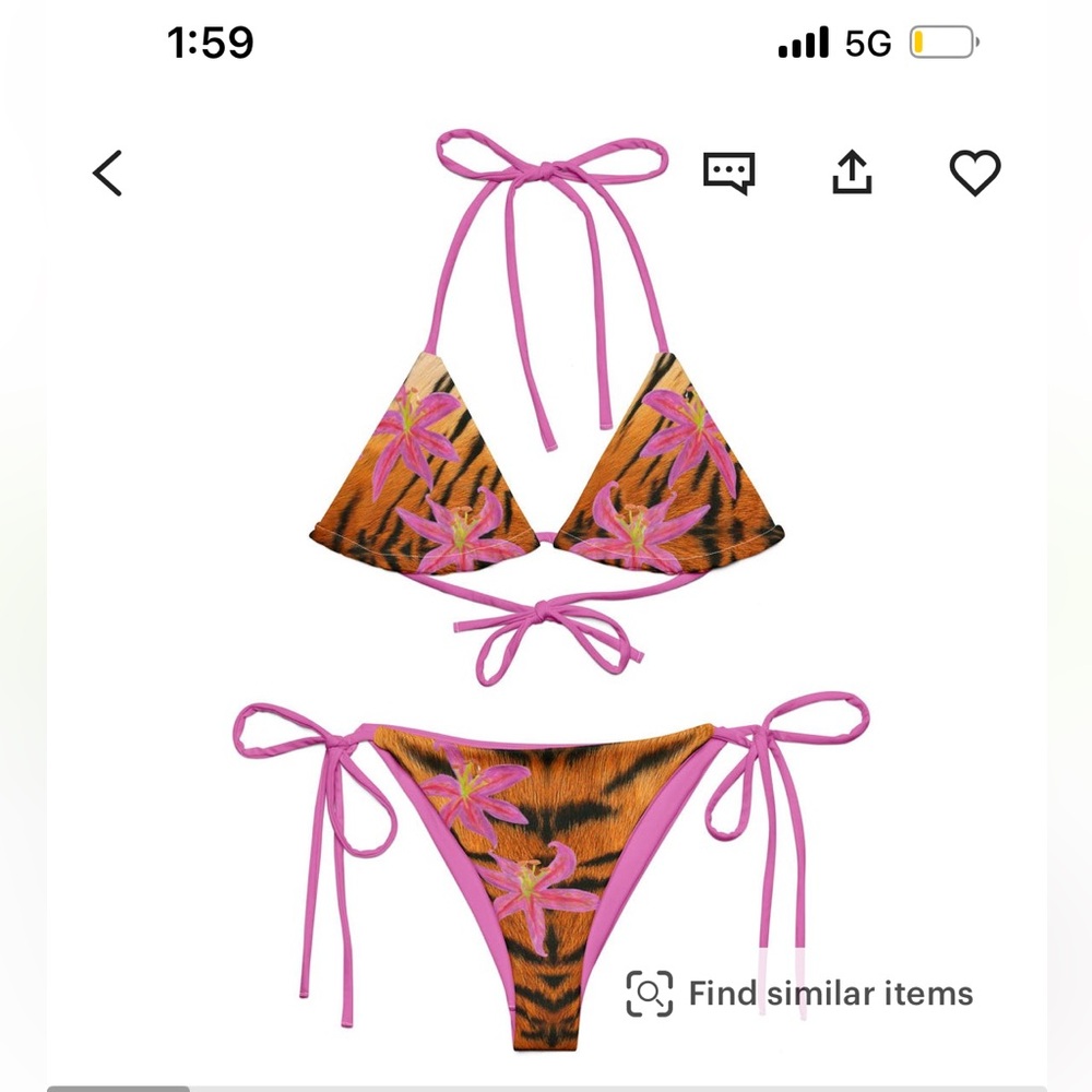NWT: animal print bikini
